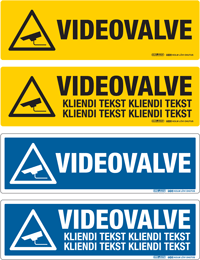 Videovalve (tekstiga horisontaalne) ART10629T-HOR. Värvivalik kollane-must, sini-valge.