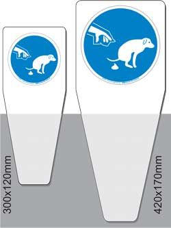 Lemmiku ekskrementide koristamise kohustus. Maase torgatav märgis. Kaks suurust 170x420, 120x300mm