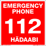 Hädaabi telefonil 112 EST/ENG (ART093E)