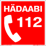 Hädaabi 112 telefoni kujutisega (punane) (AR094)