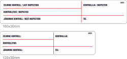 Lihtsad kontrollkleebised 160x30mm, 120x30mm (erinevad kogused). Universaalsed kontrollkleebised.