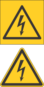 ELEKTRIOHT (suured ja väiksed kleebised elektriohu tähistamiseks). Elektrilöögioht. (ART111)