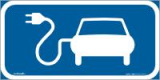 Elektriauto laadimiskoht. Elektri laadimiskoha märk. Elektriauto parkimiskoht.
