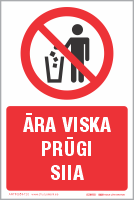 Ära viska prügi siia (10951-T20). Prügistamise keeld. 10951-TXX