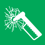 Avariihaamer, avariihaamri asukoht, klaasipurustamise haamer. Emergency hammer.