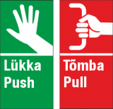 Lükka-tõmba ruutjaotusega kleebised 93x190mm komplektis 2tk (värvivalik must hõbedane või puna/roheline)