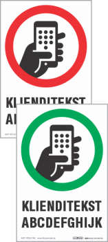 Kliendi tekstiga telefonijuhised (kaks värv valikut)