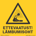 Ettevaatust, lämbumisoht TEKSTIGA (ART26055-T20). Lämbumisoht. Gaasid ruumis.