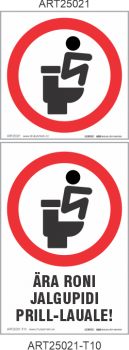 Ära roni jalgupidi prill-lauale. WC hügieen.
