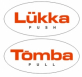 Lükka-tõmba kleebised, valge taust ja punane/must kiri