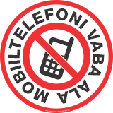 PÕRANDAKLEEBIS: Mobiiltelefoni vaba ala ø400 või ø200mm. Mobiiltelefonide keeld põrandale kleepimiseks.
