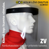 NÄOMASK, NÄOKAITSE, kaitsevisiir, näovisiir (läbipaistev visiir, ülalt avatud) piiskade ja pritsmete kaitseks COVID-19. Face Mask Protective Shield. Face shield. FS-3020-ZV