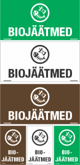 Biojäätmed  püstised 200x300, 300x450mm, 400x600mm või horisontaalsed 300x150, 500x250,  700x350mm. Jäätmete liigiti kogumine/sorteerimine.