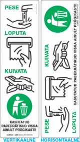 Kasutatud paberrätikuid viska ainult prügikasti. 280x80mm horisontaalne ja vertikaalne variant.