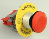 Hädastopp plastrõngas (stopp lülitile plastrõngas) ø60mm. Eesti ja ingliskeelne tekst. Kaks erinevat sisemist disameetrit. Tagaküljel liim.
