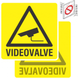 Seespoolt klaasile kleebitav VIDEOVALVE kleebis koos tekstiga (INSIDE). Seestpoolt kleebitav väljaspoolt loetav // ART629T-INSIDE